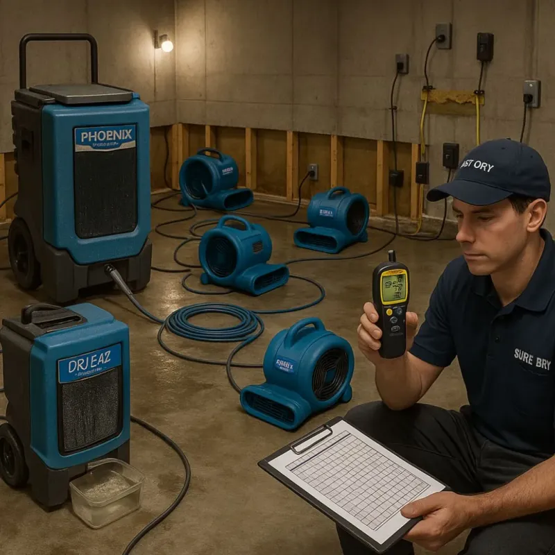 Structural Drying and Dehumidification process in Callahan County, TX